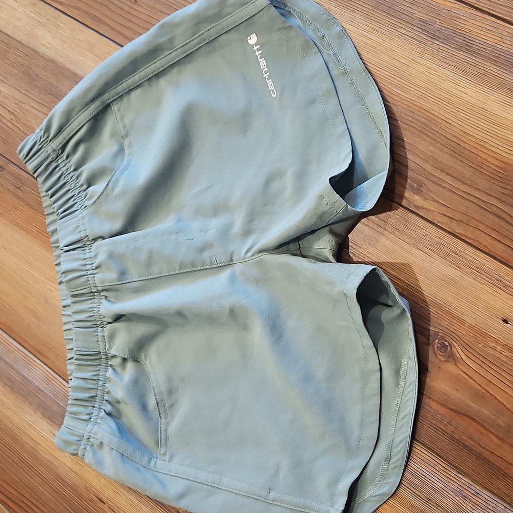Carhartt Green Athletic Shorts Relaxed Fit Elastic Waistband